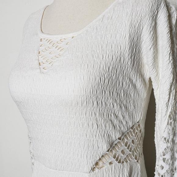 Free People To the Point Dress Snow Cut Out Lace White Seductive Bohemian Summer - Picture 9 of 16